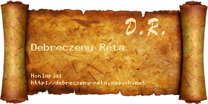 Debreczeny Réta névjegykártya