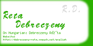 reta debreczeny business card